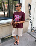 FLOWER MARKET OVERSIZED TEE BURGUNDY