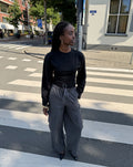 WAISTED LONGSLEEVE TOP ZWART