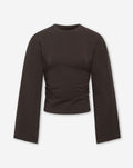 WAISTED LONGSLEEVE TOP DONKERBRUIN