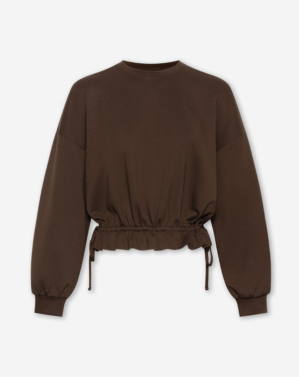 SCUBA GATHERED STRAP SWEAT CHOCOLADEBRUIN