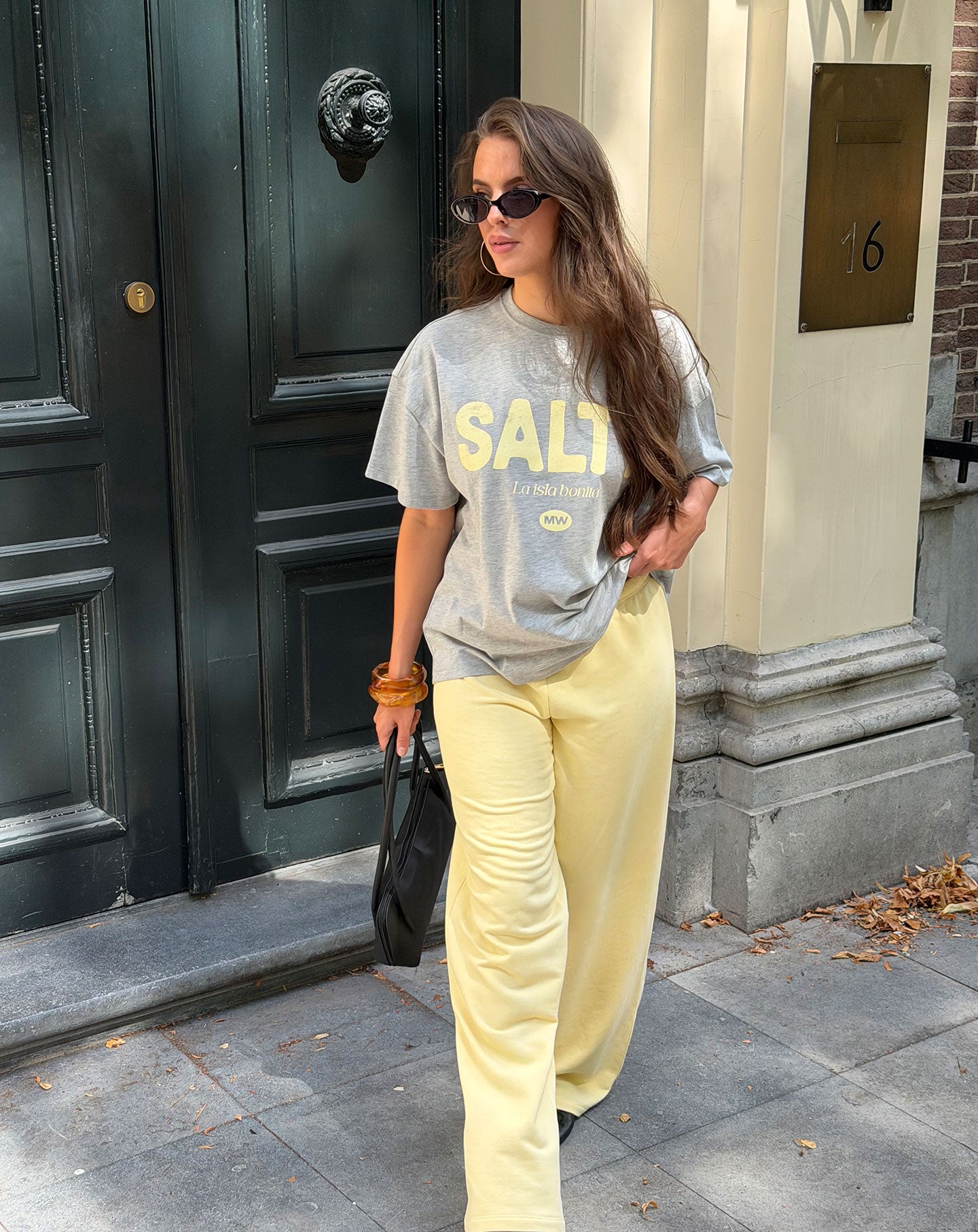 SALTY BONITA OVERSIZED TEE GRIJS MELANGE