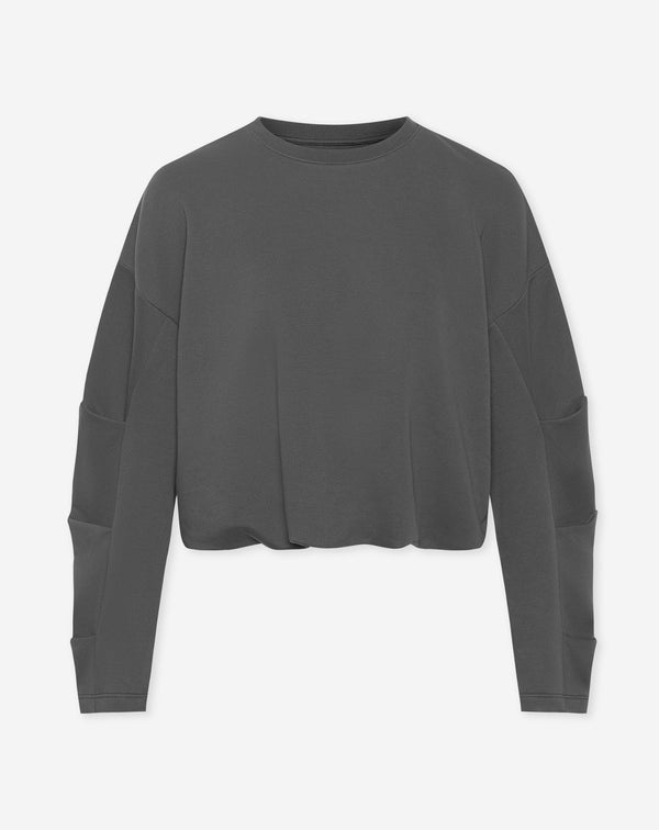 BALLOON HEM DRAPED SWEATER GRIJS