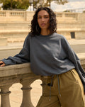 BALLOON HEM DRAPED SWEATER GRIJS