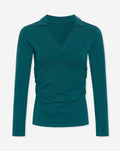 FITTED VNECK POLO TEE TEAL