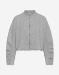 DRAPED ZIPPER SWEAT GRIJS MELANGE
