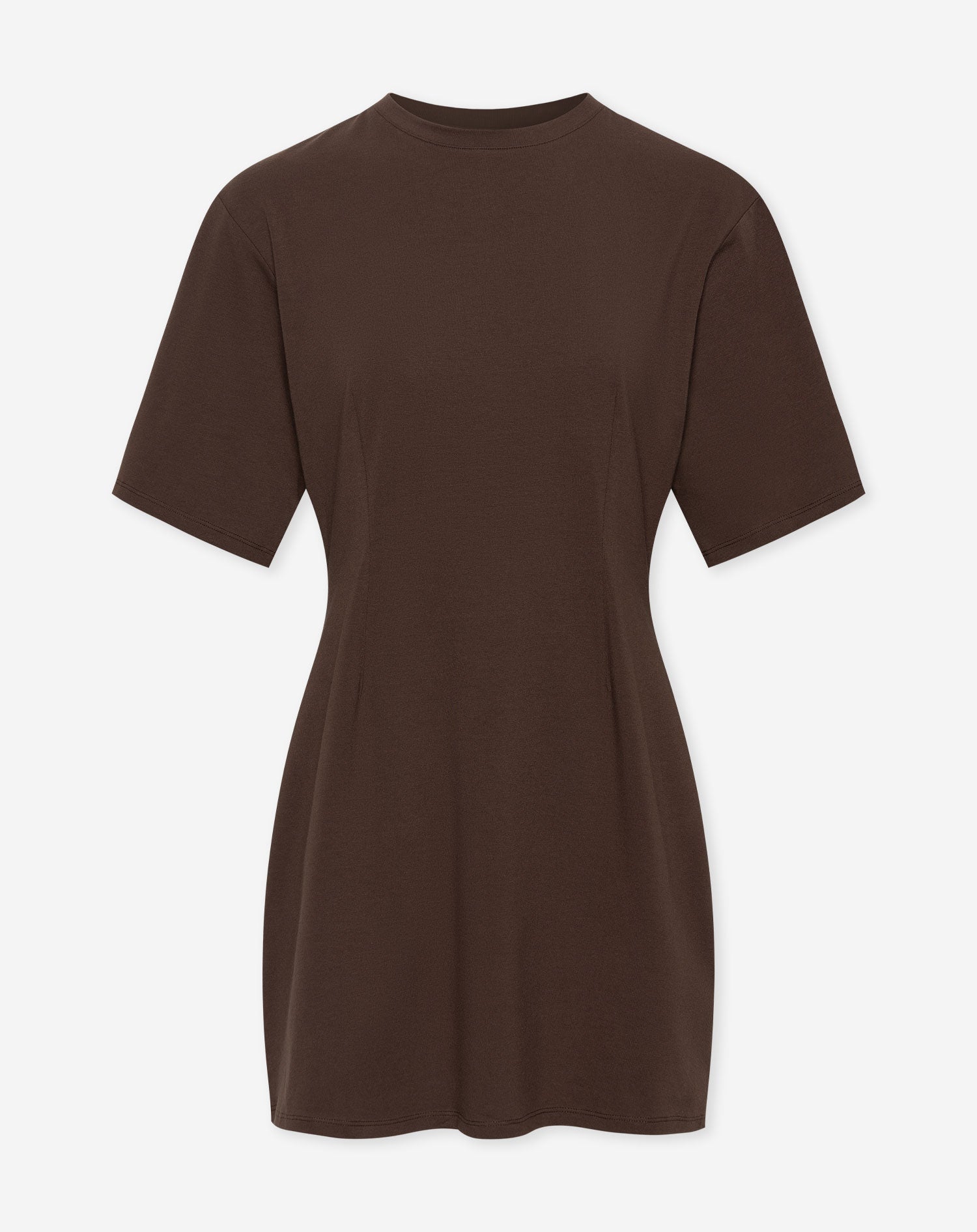 PLEATED SHORT SLEEVE DRESS BRUIN