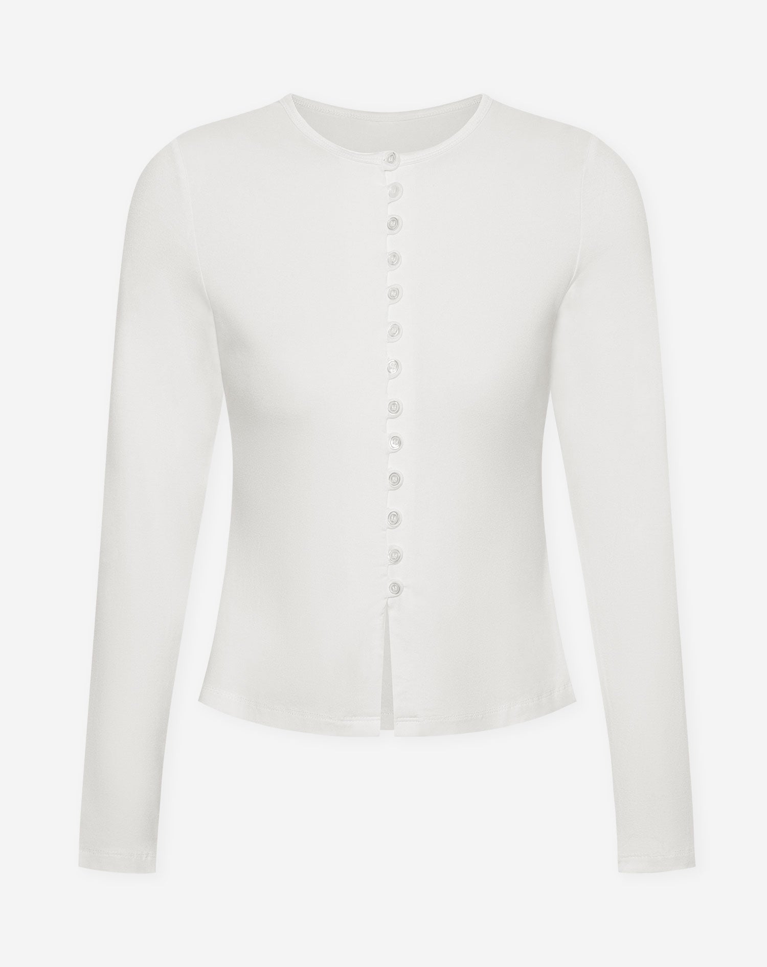 BUTTON LONGSLEEVE TOP CRÈME | Most Wanted