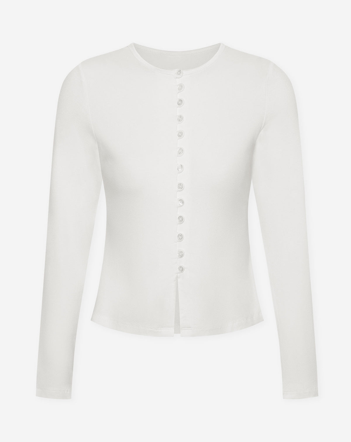BUTTON LONGSLEEVE TOP CRÈME