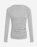 FITTED DRAPE TOP GREY MELANGE