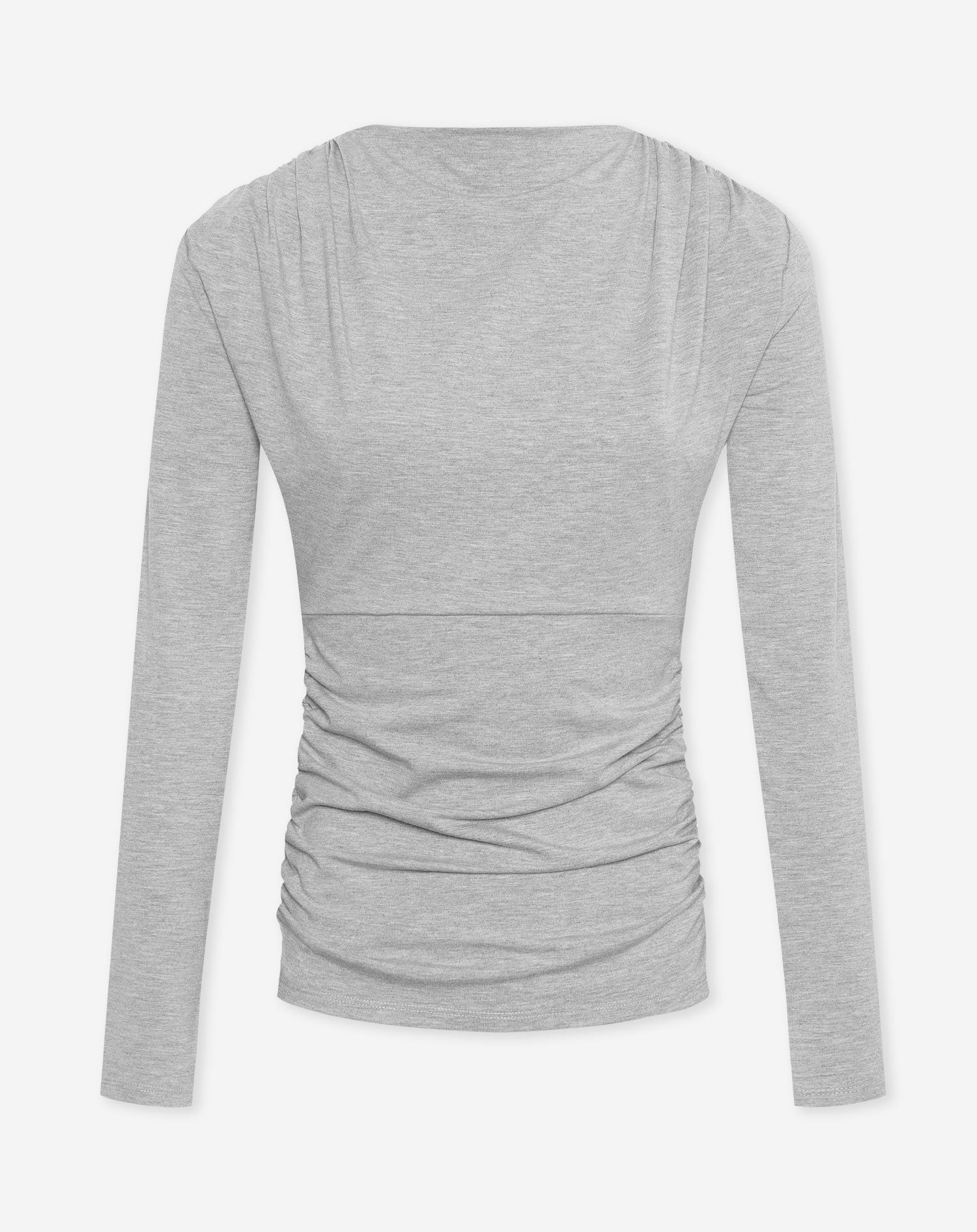 FITTED DRAPE TOP GRIJS MELANGE