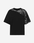 LACE BOXY TEE ZWART