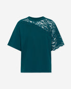 LACE BOXY TEE TEAL