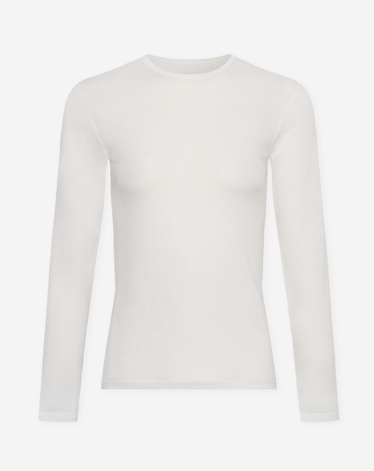 SHEER FITTED LONGSLEEVE TEE CRÈME
