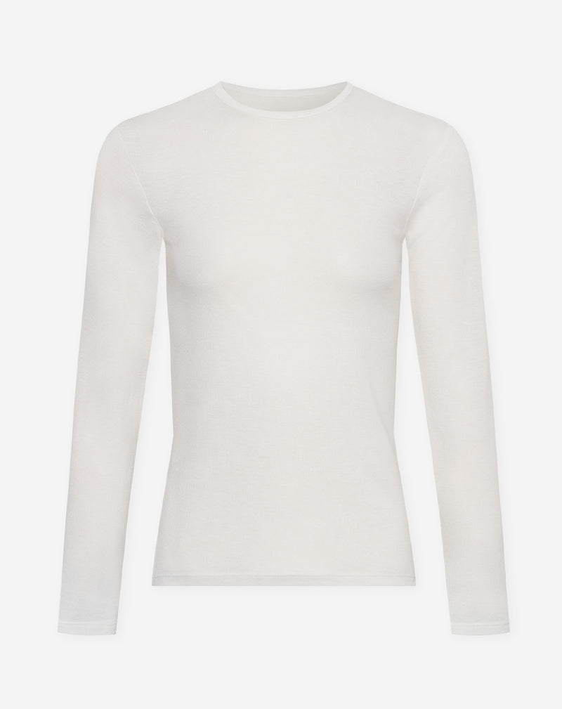 SHEER FITTED LONGSLEEVE TEE CREAM