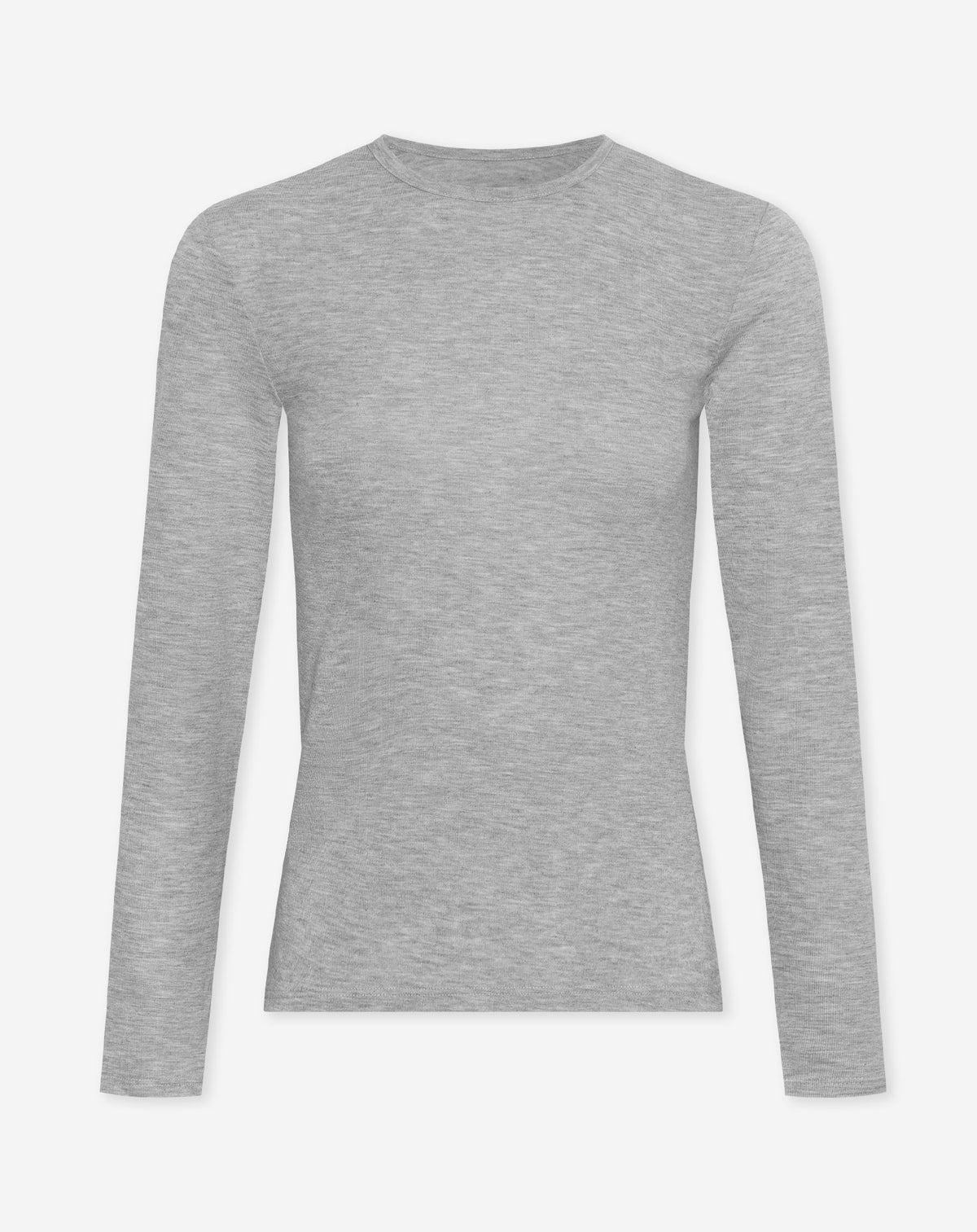 SHEER FITTED LONGSLEEVE TEE GRIJS MELANGE