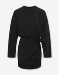JERSEY WRAP DRESS ZWART