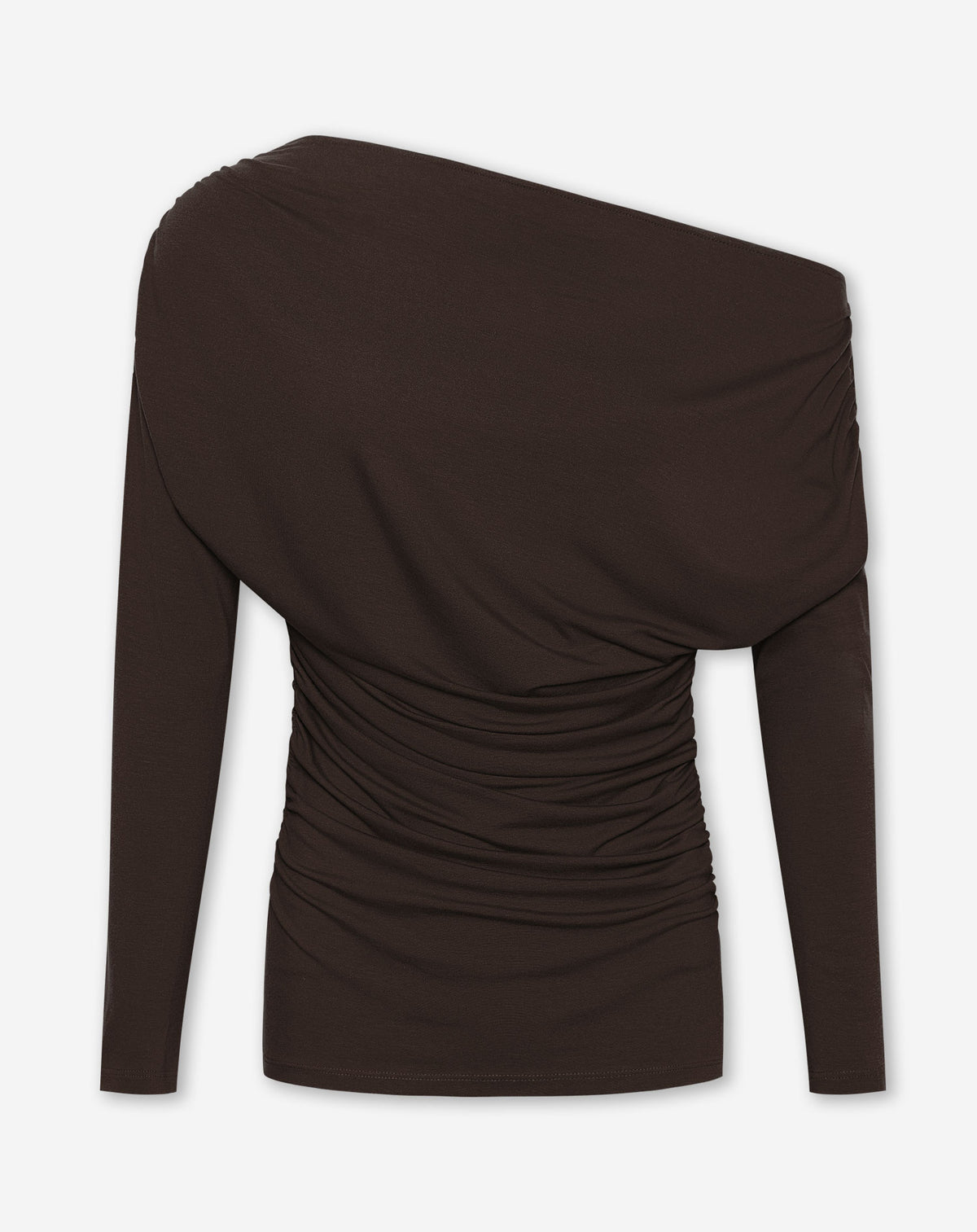 OFF SHOULDER DRAPE TOP DONKERBRUIN