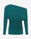 OFF SHOULDER DRAPE TOP TEAL