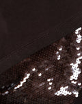 ASYMMETRIC SEQUIN BOTTOM TEE DONKERBRUIN