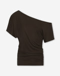 OFF SHOULDER LOOSE TEE DONKERBRUIN