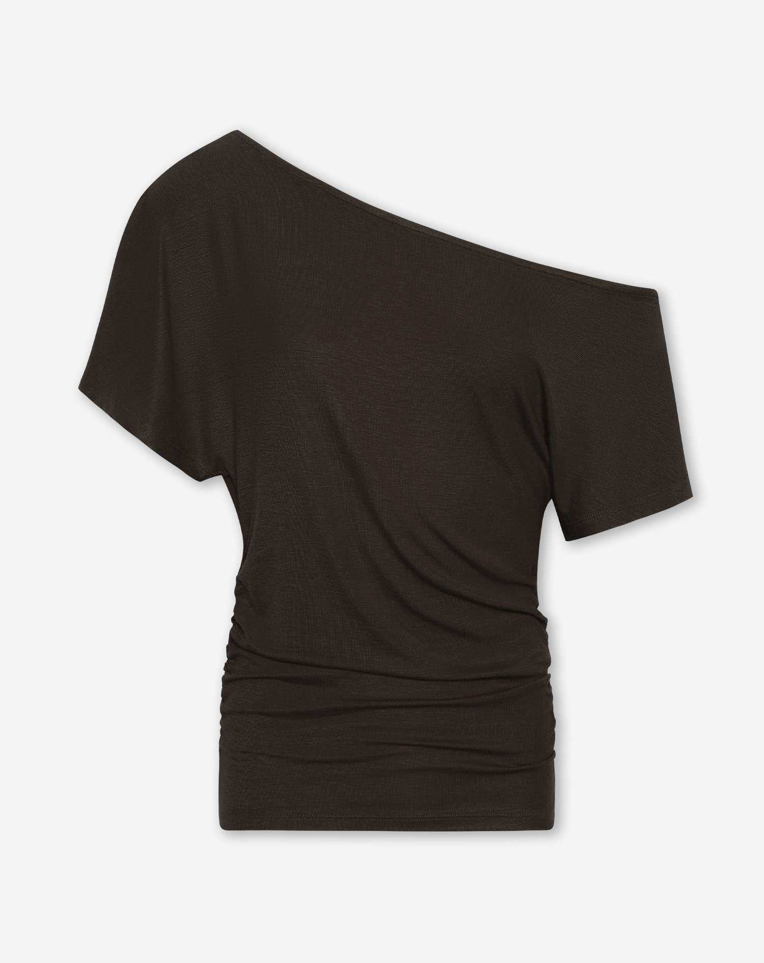 OFF SHOULDER LOOSE TEE DONKERBRUIN