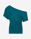 OFF SHOULDER LOOSE TEE TEAL