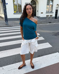 OFF SHOULDER LOOSE TEE TEAL