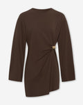 BROCHE LONGSLEEVE TEE DRESS BRUIN