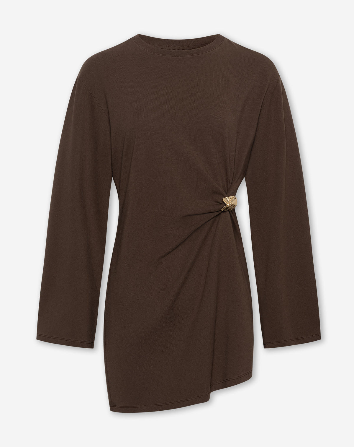 BROCHE LONGSLEEVE TEE DRESS BRUIN