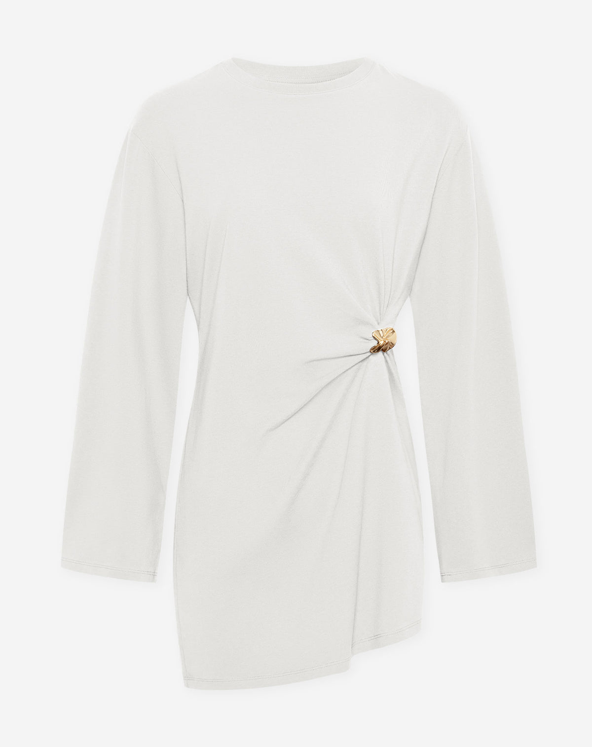 BROCHE LONGSLEEVE TEE DRESS CRÈME