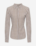 BINK SHOULDER PAD BLOUSE BRUIN CHECK