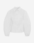 POPLIN ARCHED SLEEVE BLOUSE WHITE
