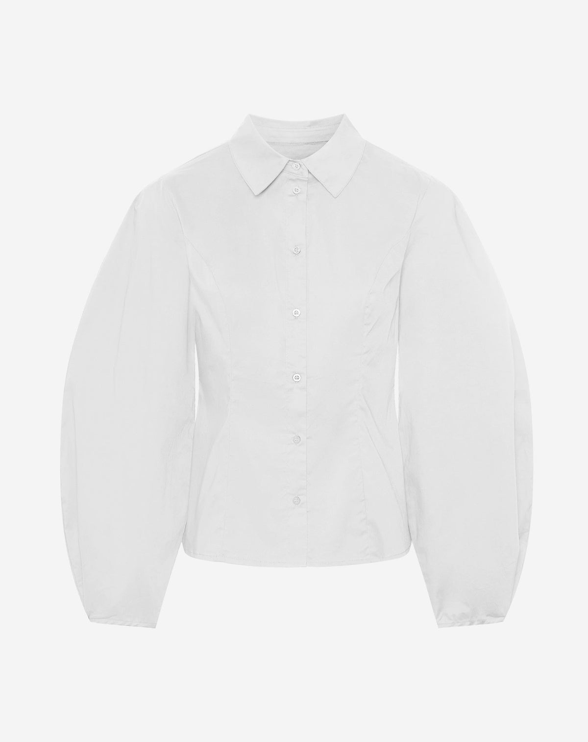 POPLIN ARCHED SLEEVE BLOUSE WHITE