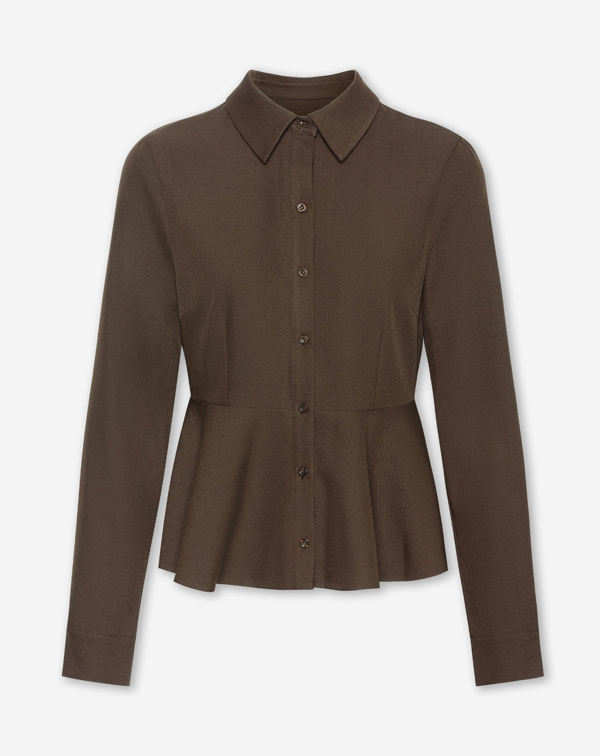 SUE PEPLUM BLOUSE BROWN