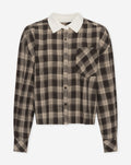 RYAN CONTRAST COLLAR CHECK BLOUSE BRUIN