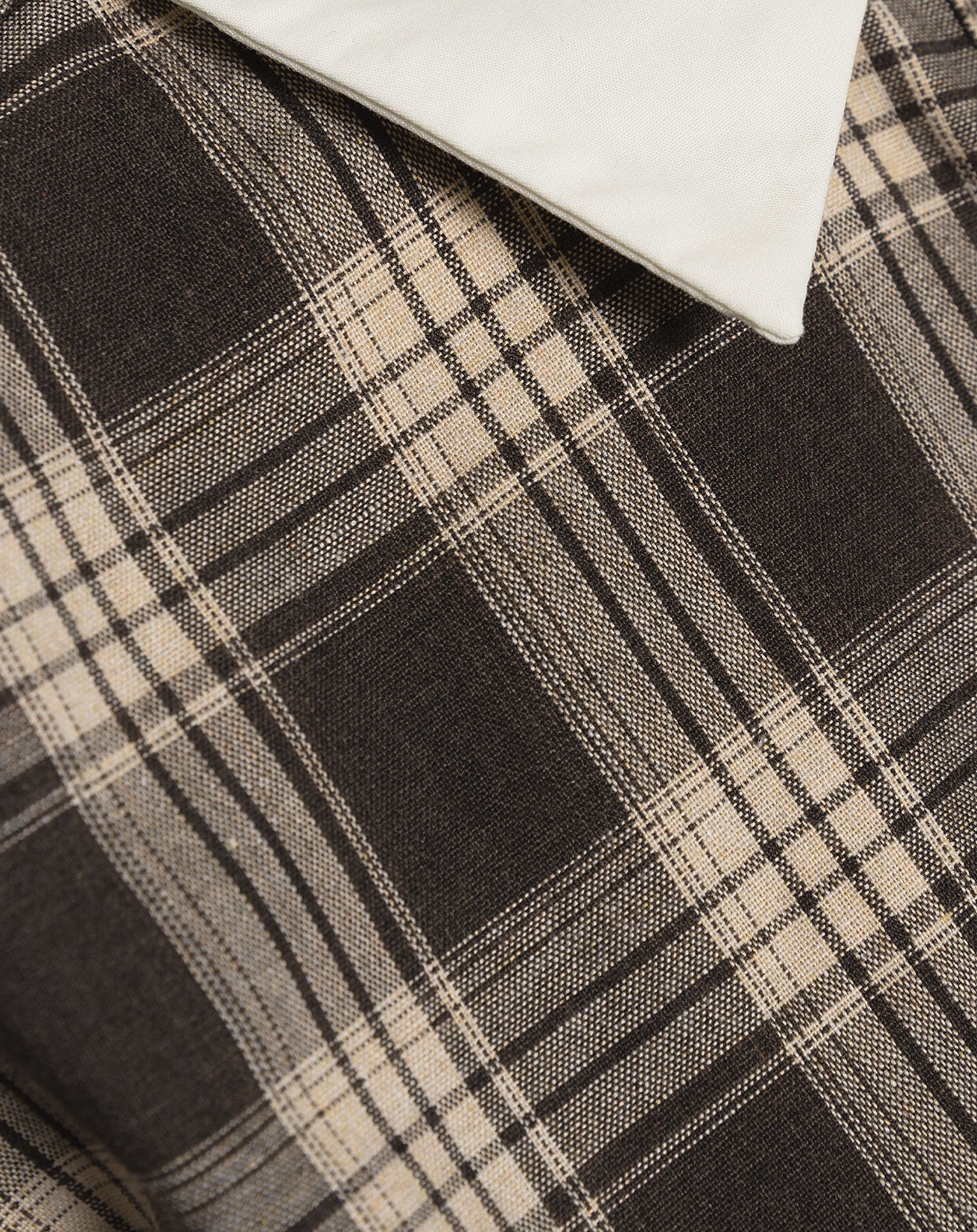 RYAN CONTRAST COLLAR CHECK BLOUSE BRUIN