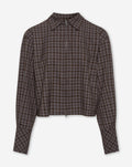 LALOU ZIPPER CHECK BLOUSE BRUIN