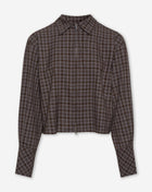 LALOU ZIPPER CHECK BLOUSE BRUIN