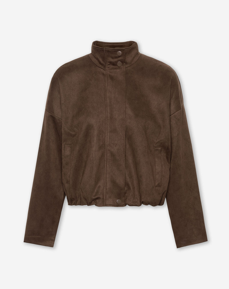 RIVIA SUEDINE BUBBLE HEM JACKET BRUIN
