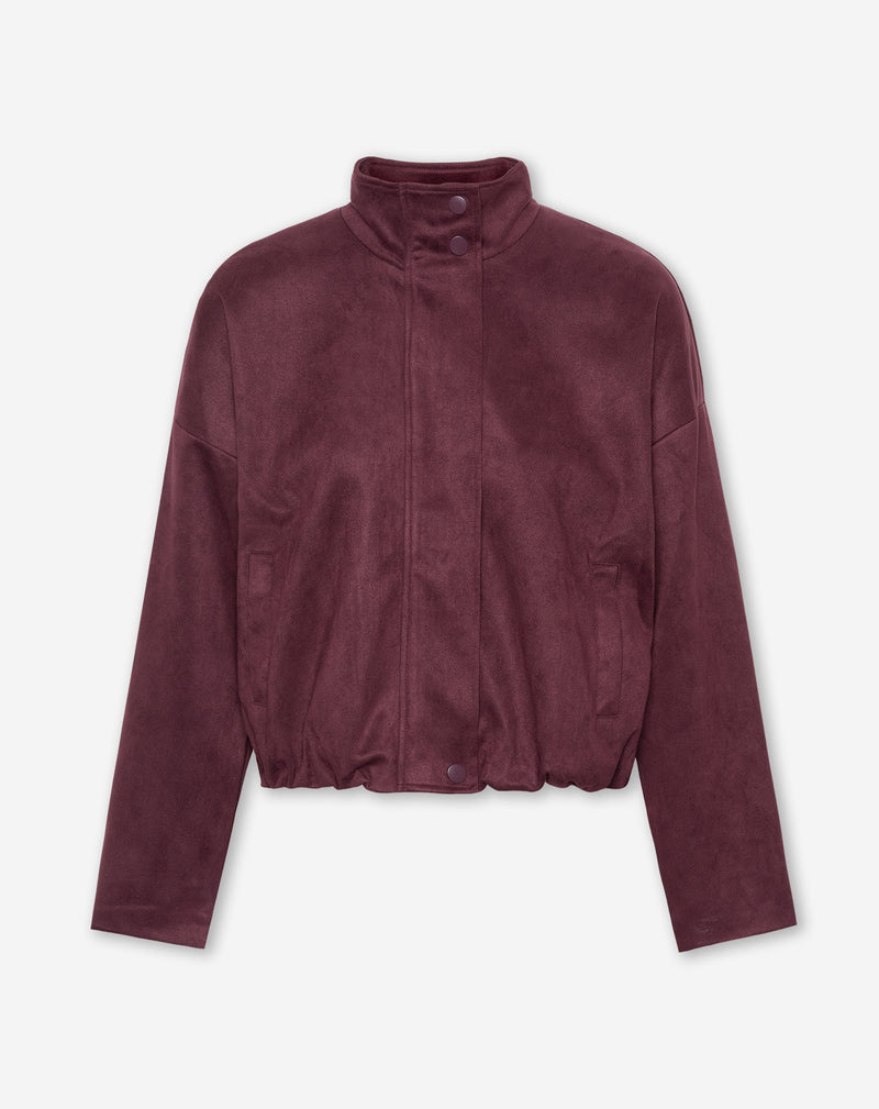 RIVIA SUEDINE BUBBLE HEM JACKET BURGUNDY