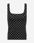 DOT SQUARE NECK SINGLET ZWART