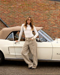 RIVER BARREL LEG JEANS BEIGE