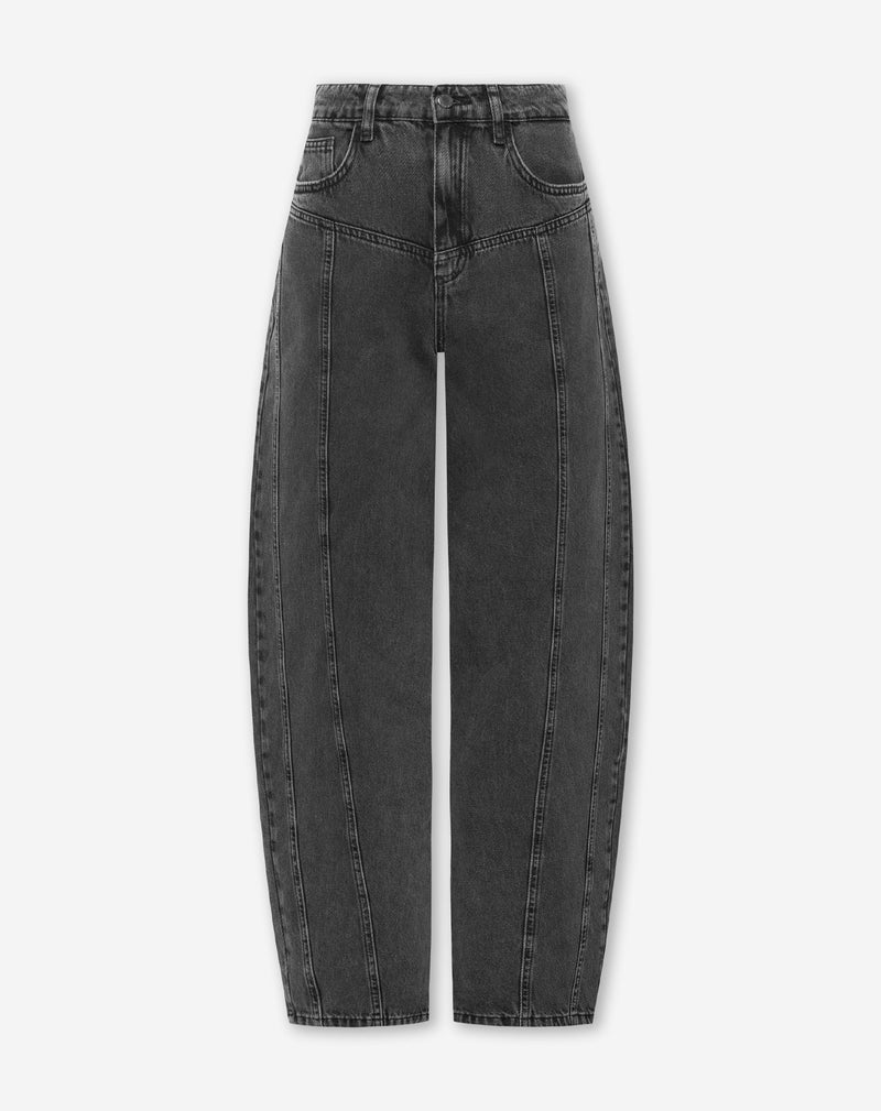 RIVER BARREL LEG JEANS DONKERGRIJS