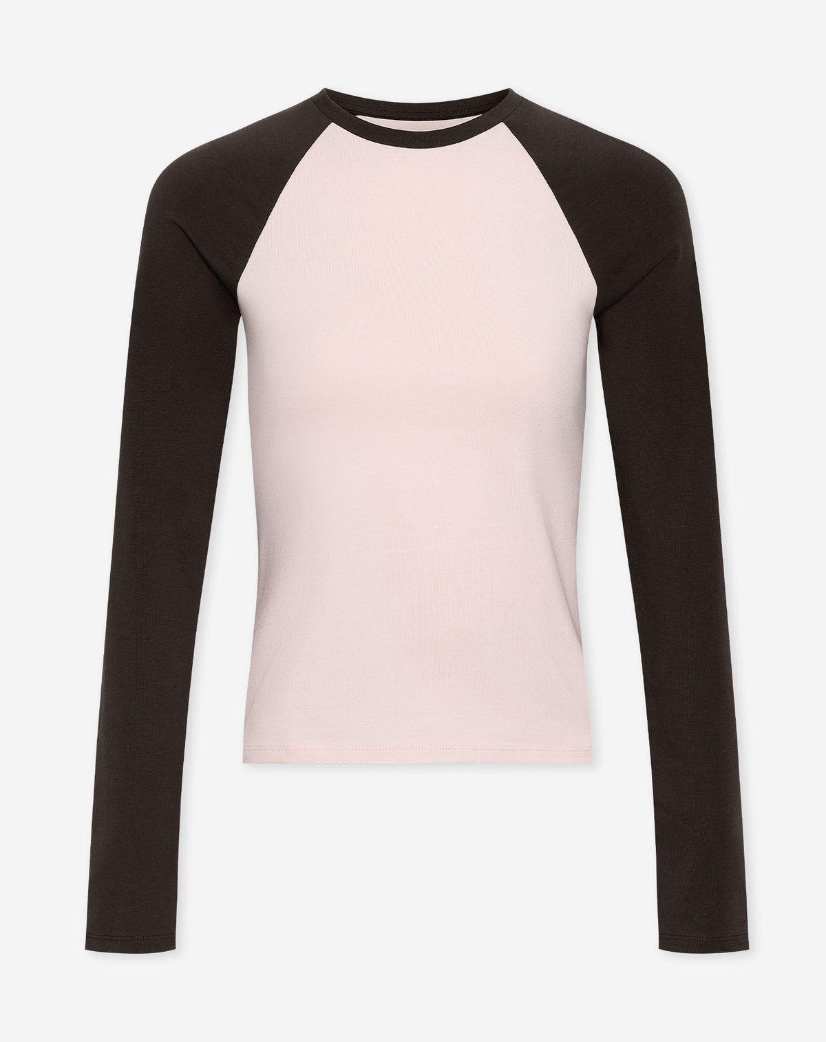 FITTED CONTRAST RAGLAN LONGSLEEVE TEE ROZE