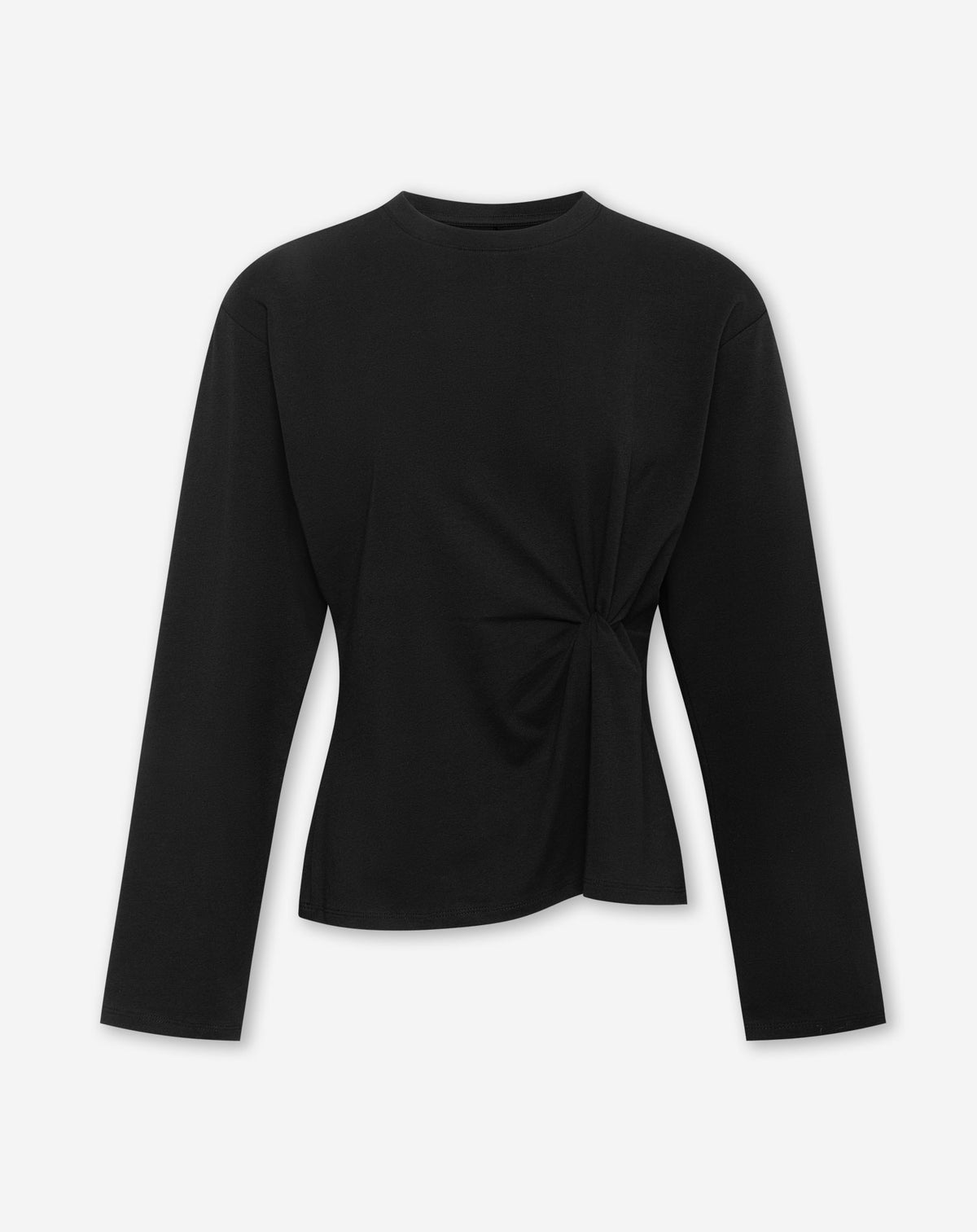 KNOTTED DETAIL LONGSLEEVE TEE BLACK