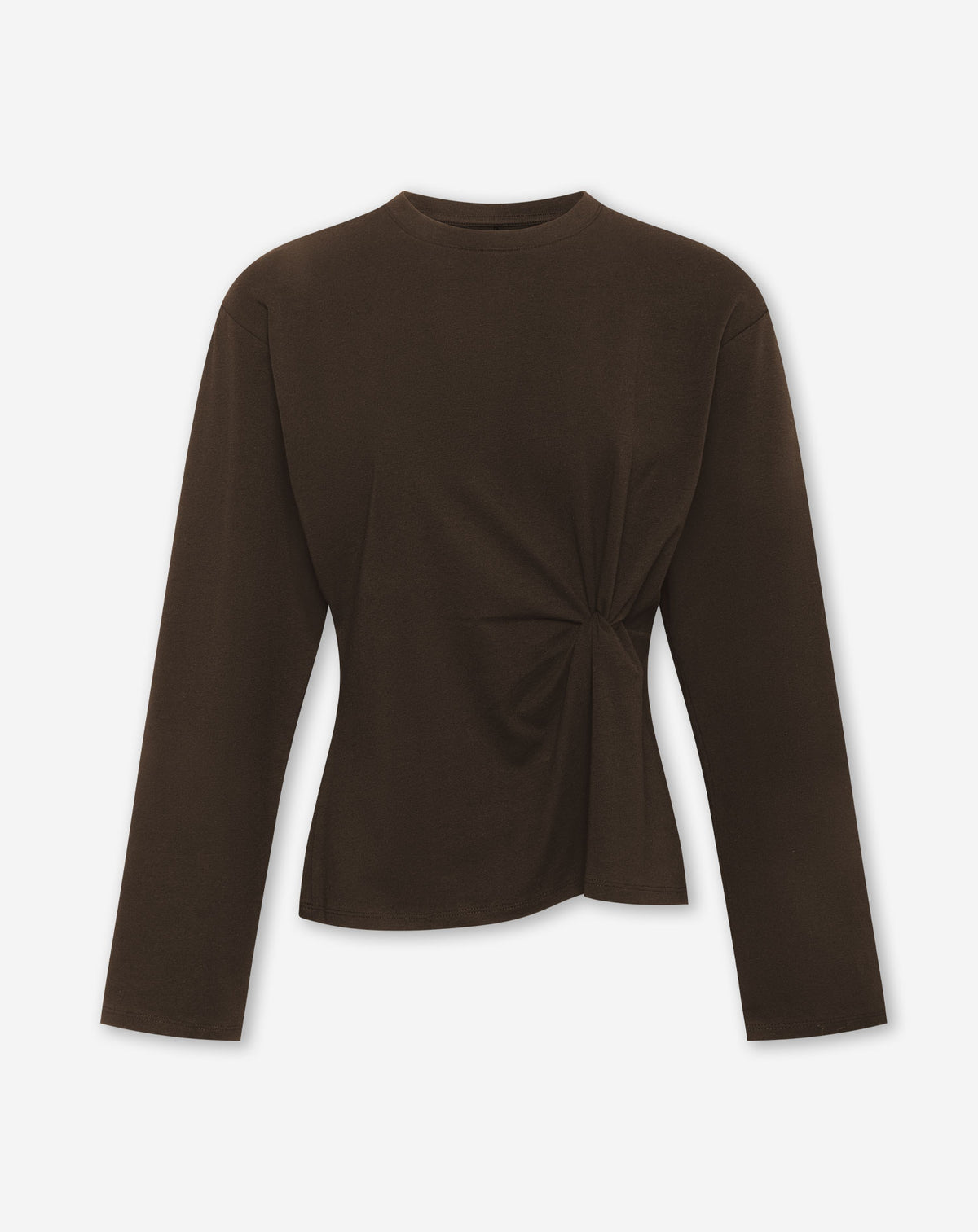 KNOTTED DETAIL LONGSLEEVE TEE BROWN