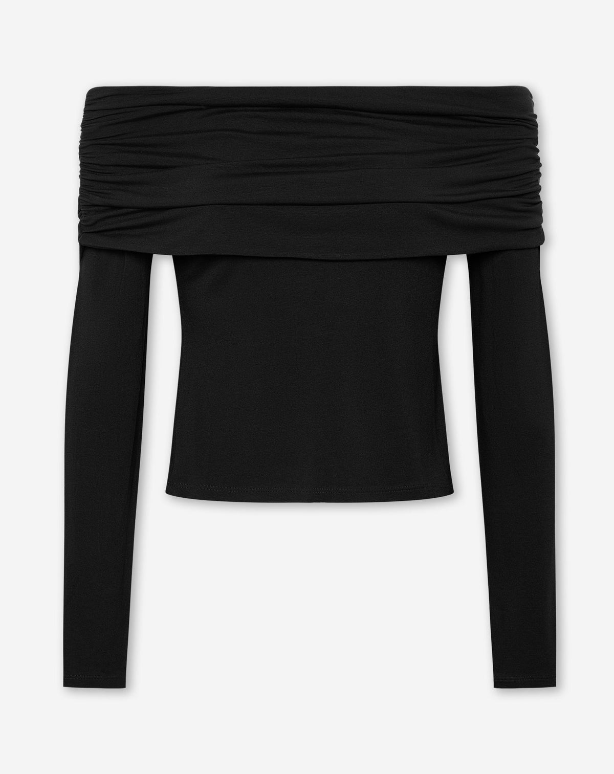 OLAIA DRAPED LONGSLEEVE TOP BLACK