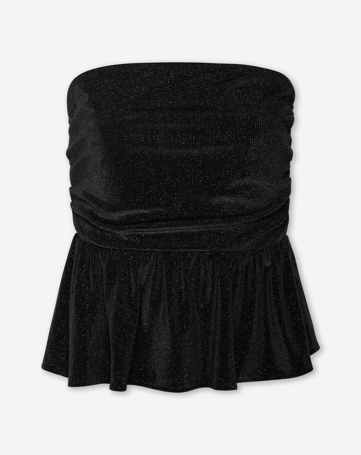 LIZA VELVET PEPLUM TOP BLACK