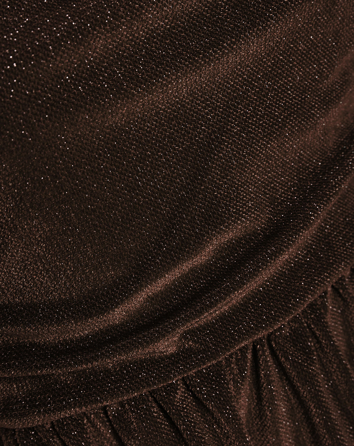 LIZA VELVET PEPLUM TOP BROWN