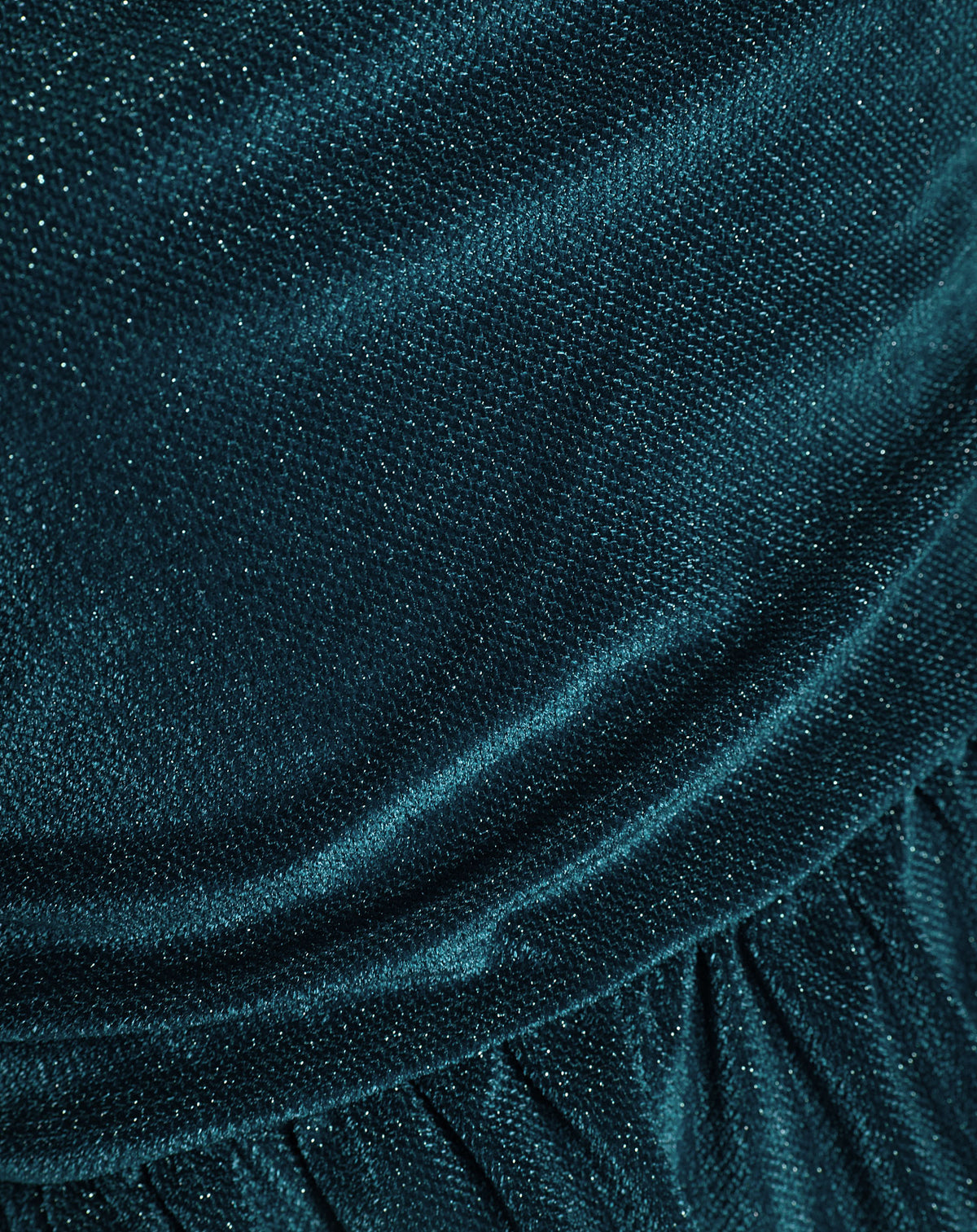 LIZA VELVET PEPLUM TOP TEAL